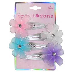 Trend Zone Kids Jeweled Floral Barrett Hair Clips