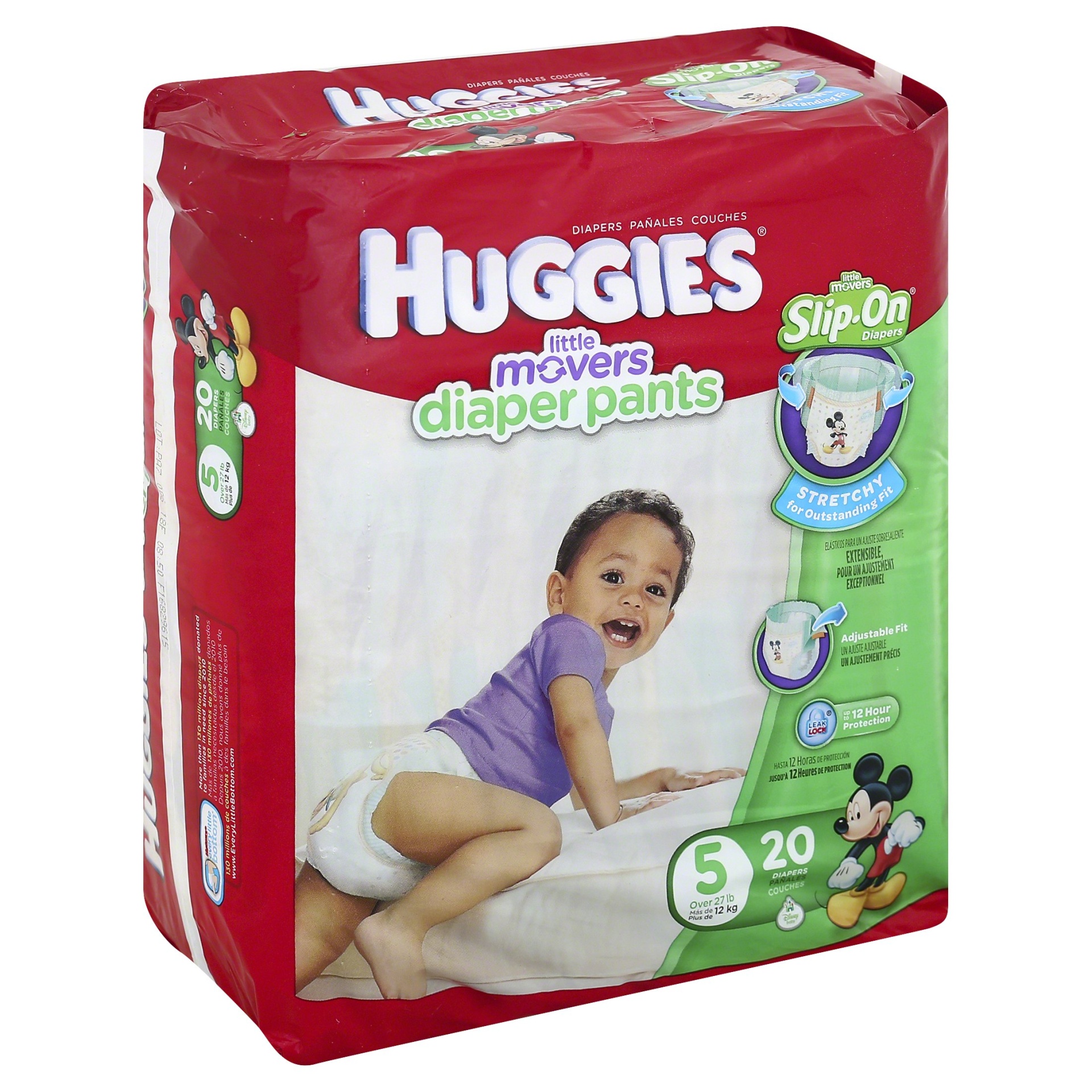 slide 1 of 1, Huggies Little Movers Slip On Diapers Size 5, 20 ct