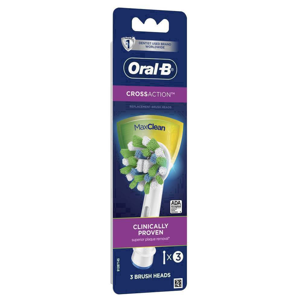 slide 94 of 122, Oral-B CrossAction Electric Toothbrush Replacement Brush Heads - 3ct, 1 ct