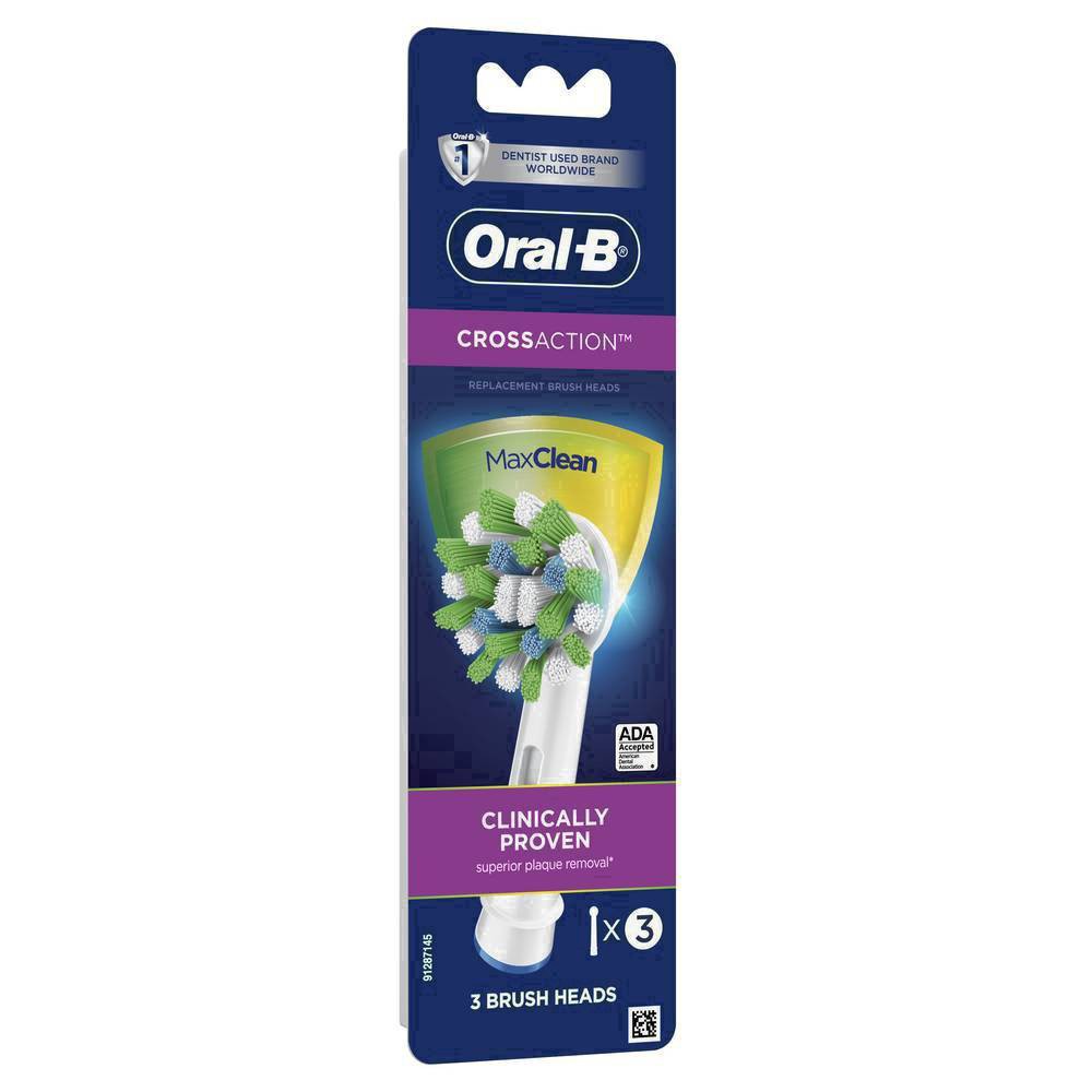 slide 2 of 122, Oral-B CrossAction Electric Toothbrush Replacement Brush Heads - 3ct, 1 ct