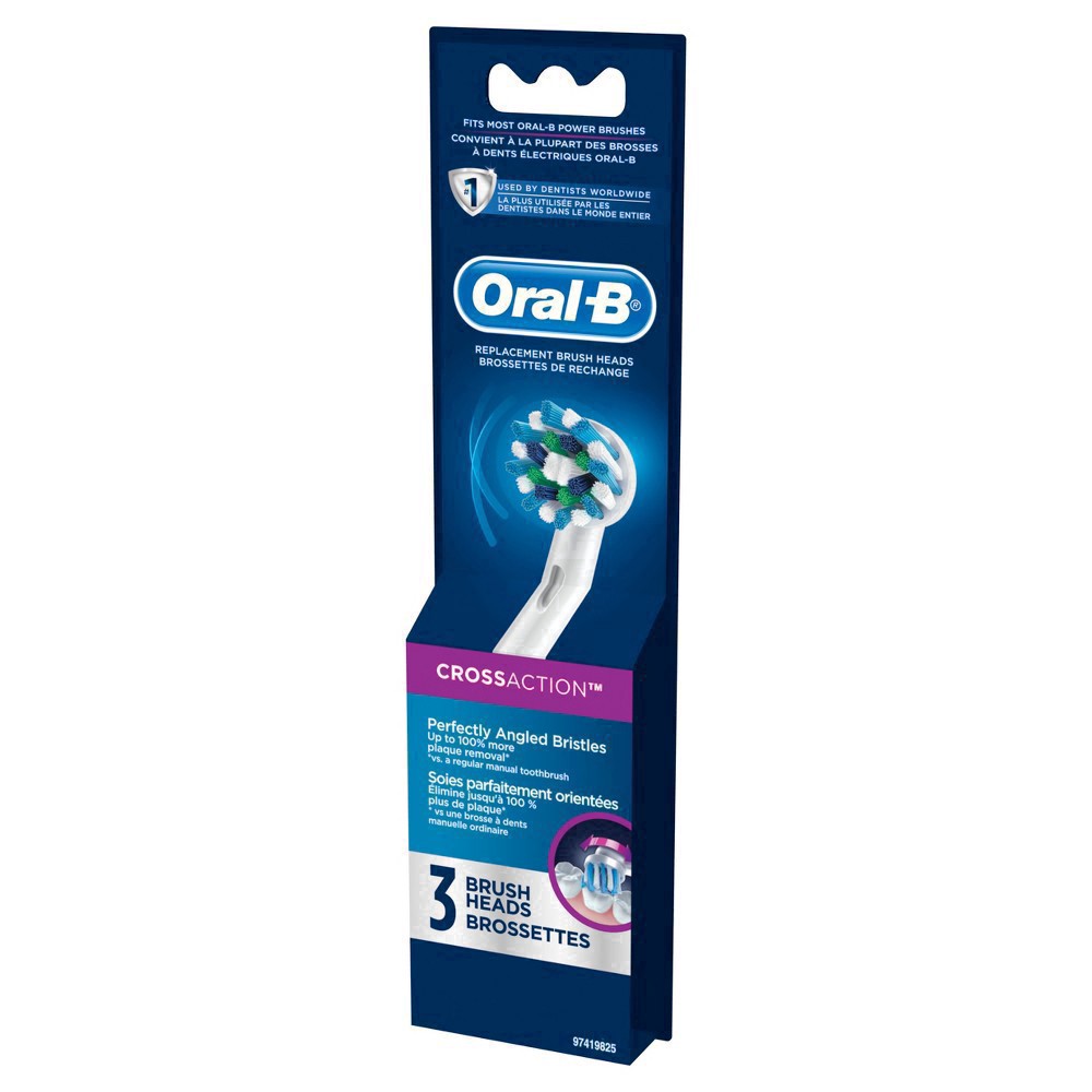 slide 88 of 122, Oral-B CrossAction Electric Toothbrush Replacement Brush Heads - 3ct, 1 ct