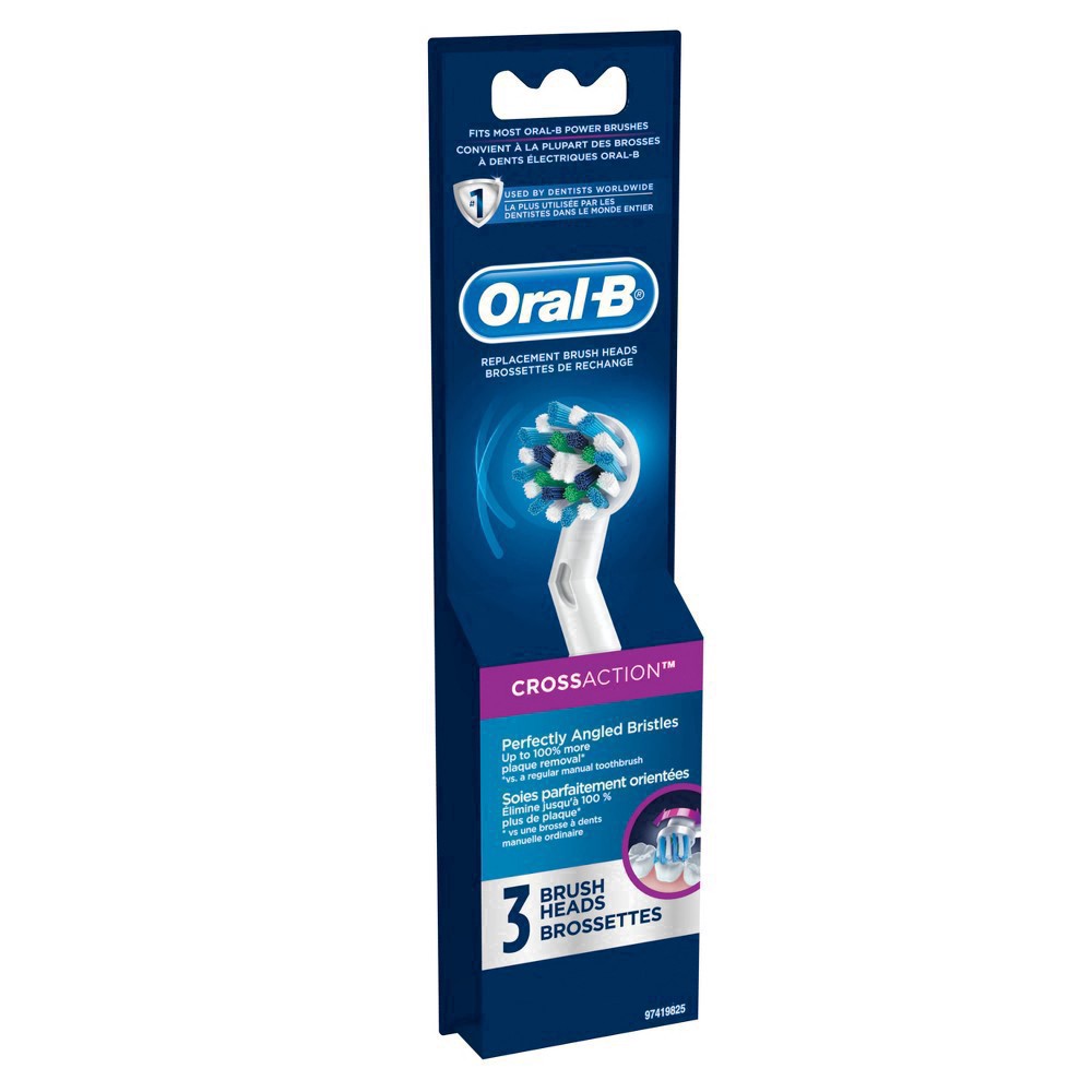 slide 31 of 122, Oral-B CrossAction Electric Toothbrush Replacement Brush Heads - 3ct, 1 ct