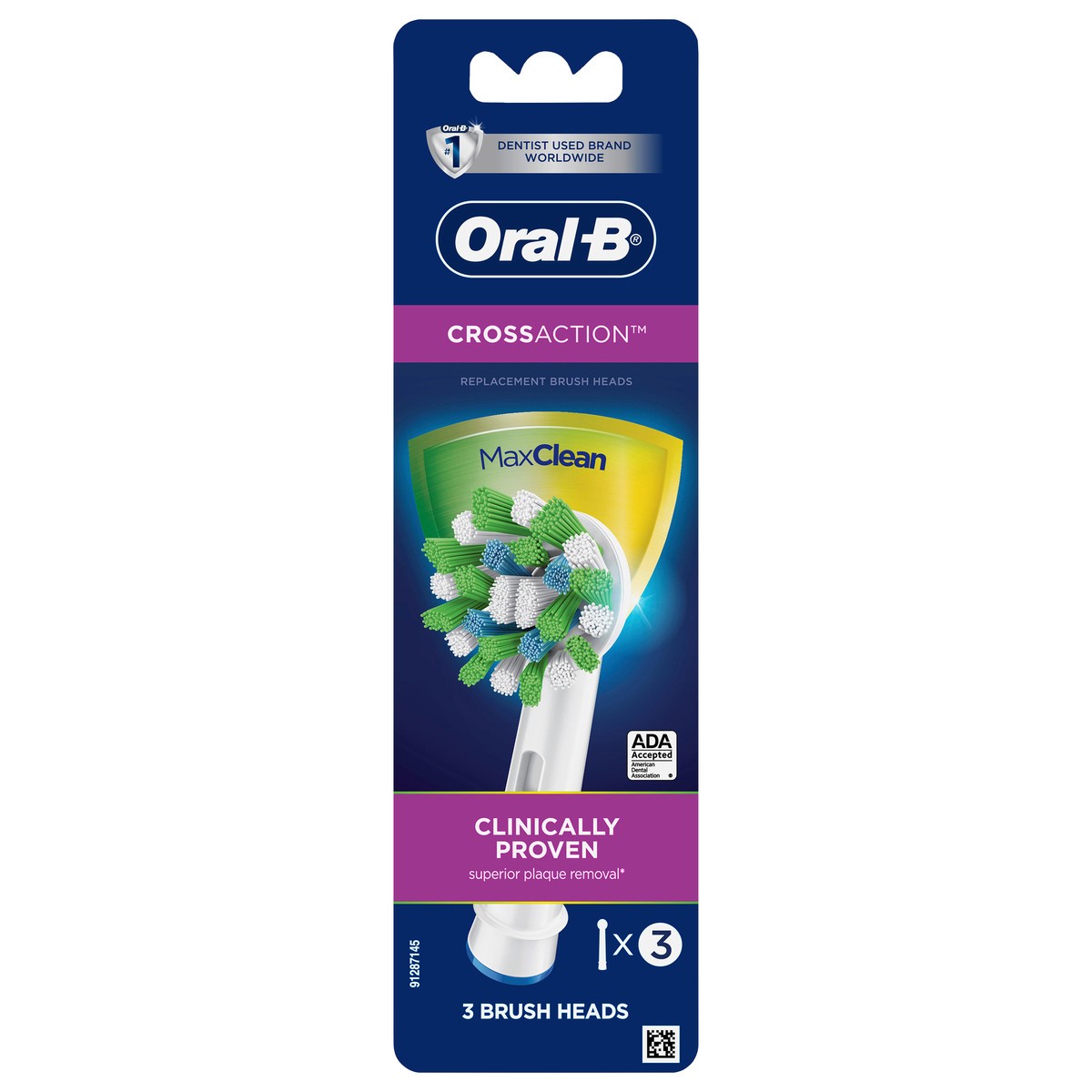 slide 1 of 122, Oral-B CrossAction Electric Toothbrush Replacement Brush Heads - 3ct, 1 ct