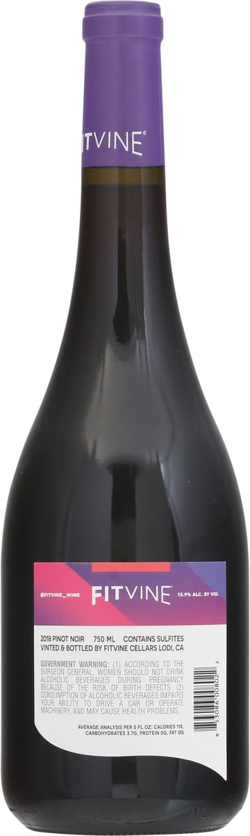 slide 4 of 12, Fit Vine Pinot Noir, 750 ml