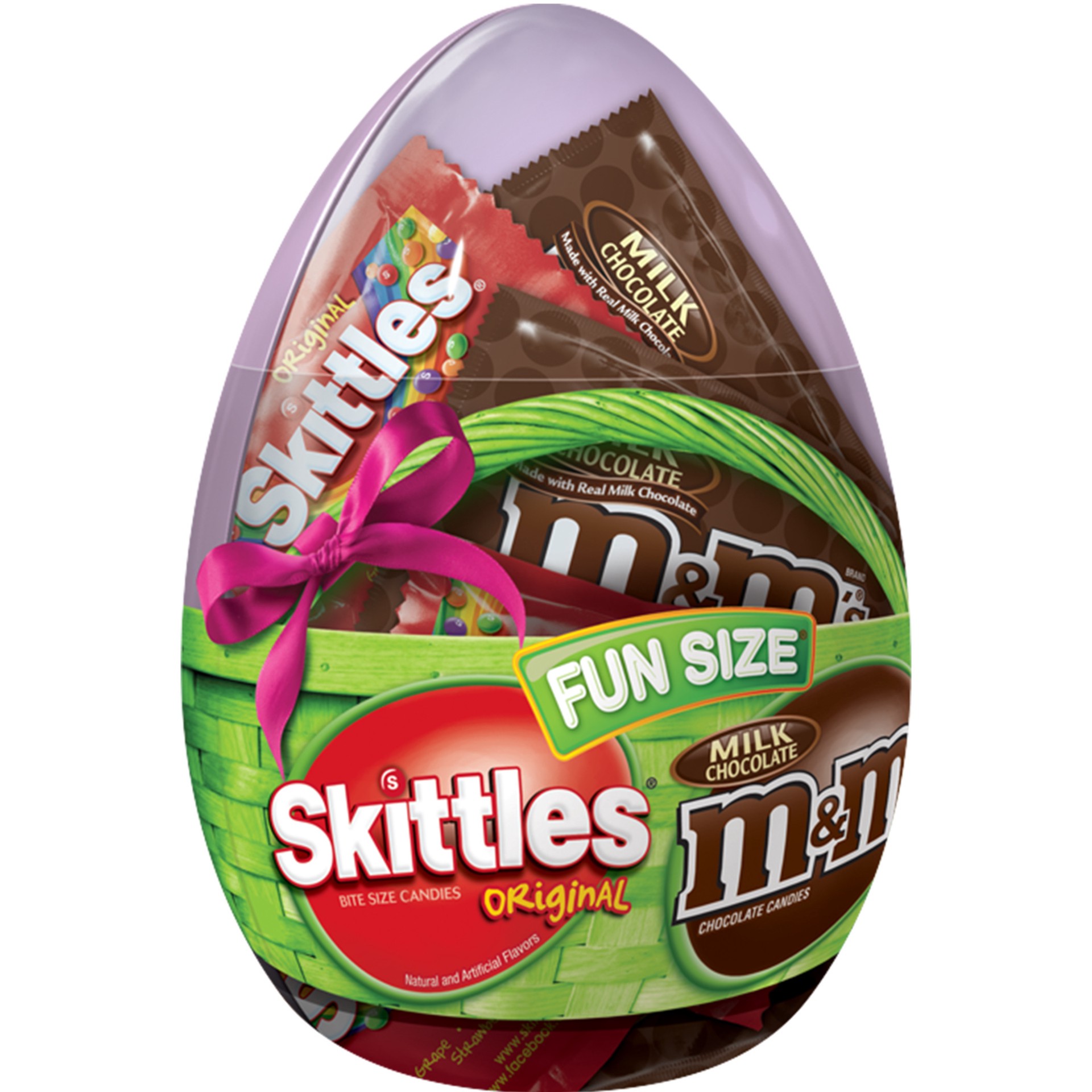 slide 1 of 3, Mixed M&M'S & Snickers Chocolate Easter Fun Size Candy Variety Mix in Easter Egg 3.9-Ounce Egg, 3.9 oz