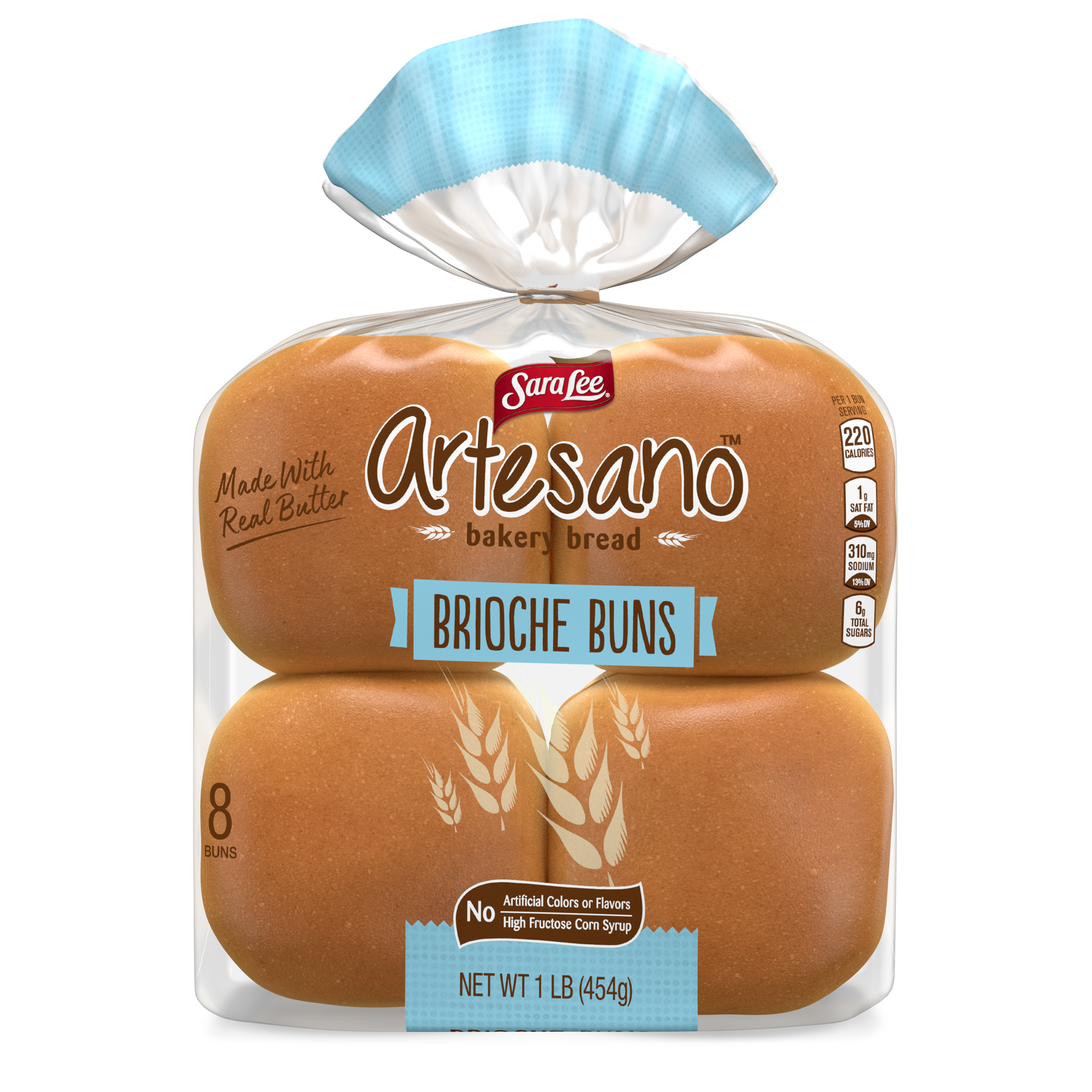 slide 1 of 6, Sara Lee Artesano Brioche Buns, 8 count, 16 oz, 8 ct