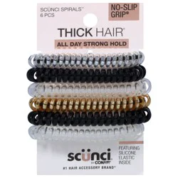 Scünci No-Slip Grip Spirals - 6 Each