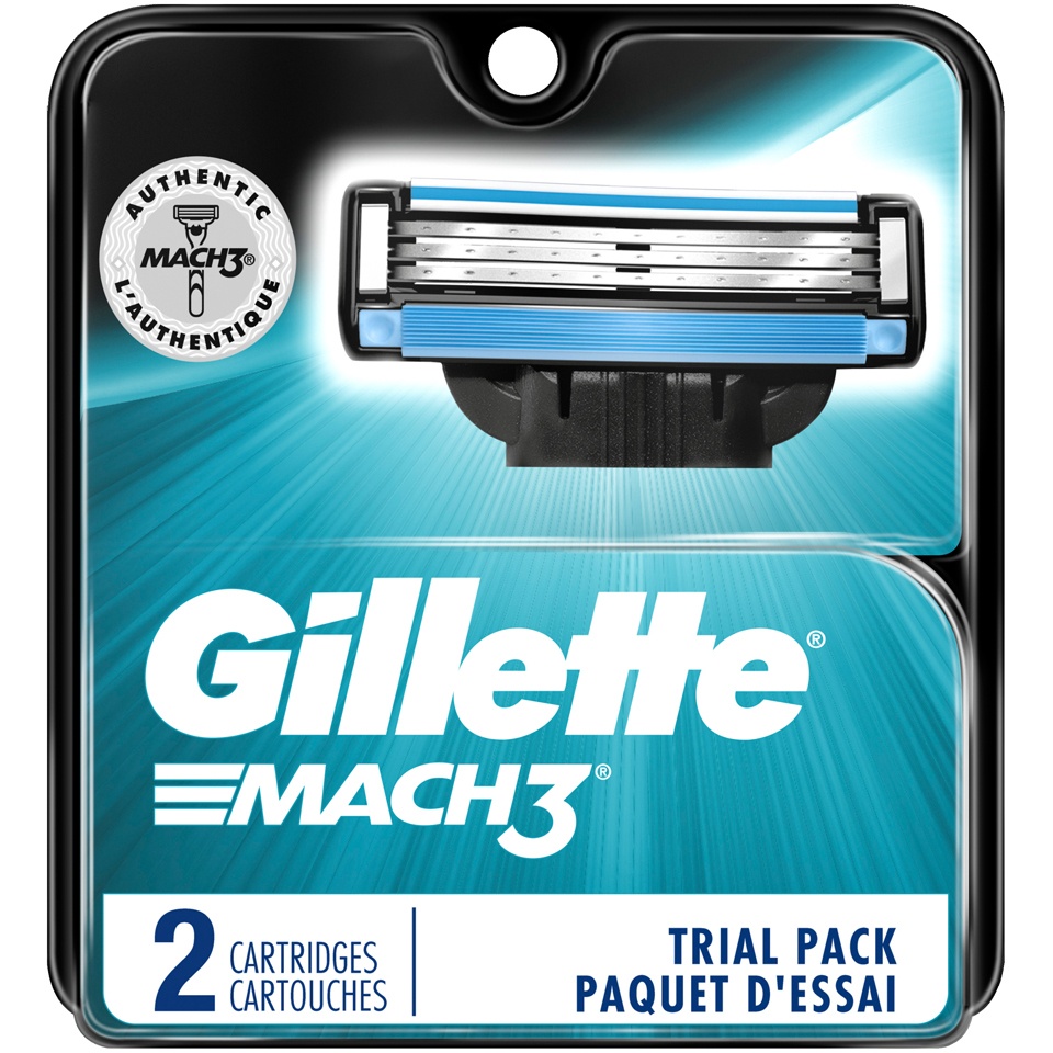 slide 1 of 1, Gillette Mach3 Razor Cartridges, 2 ct