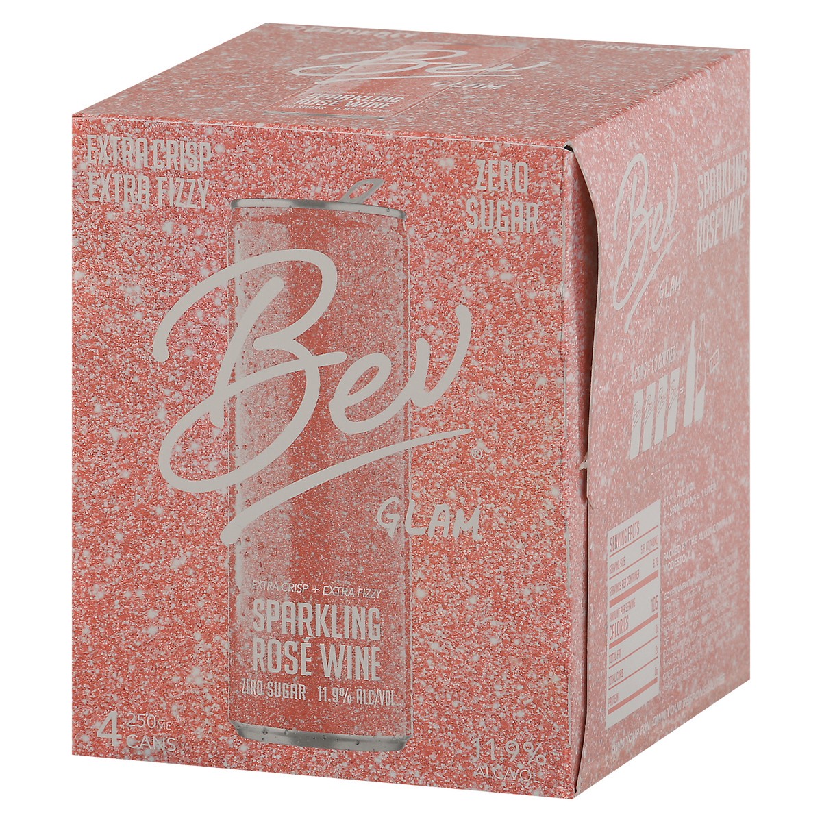 slide 7 of 9, Bev Glam Rose Sparkling Wine 4 Pk, 4 ct; 1 liter
