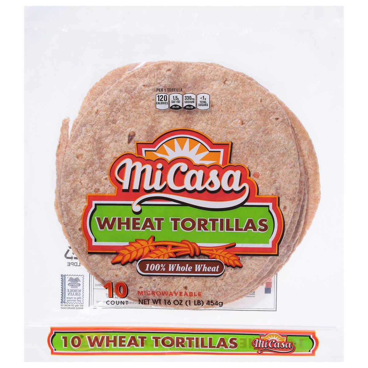 slide 1 of 9, MiCasa Wheat Tortilla 10 ea, 10 ct