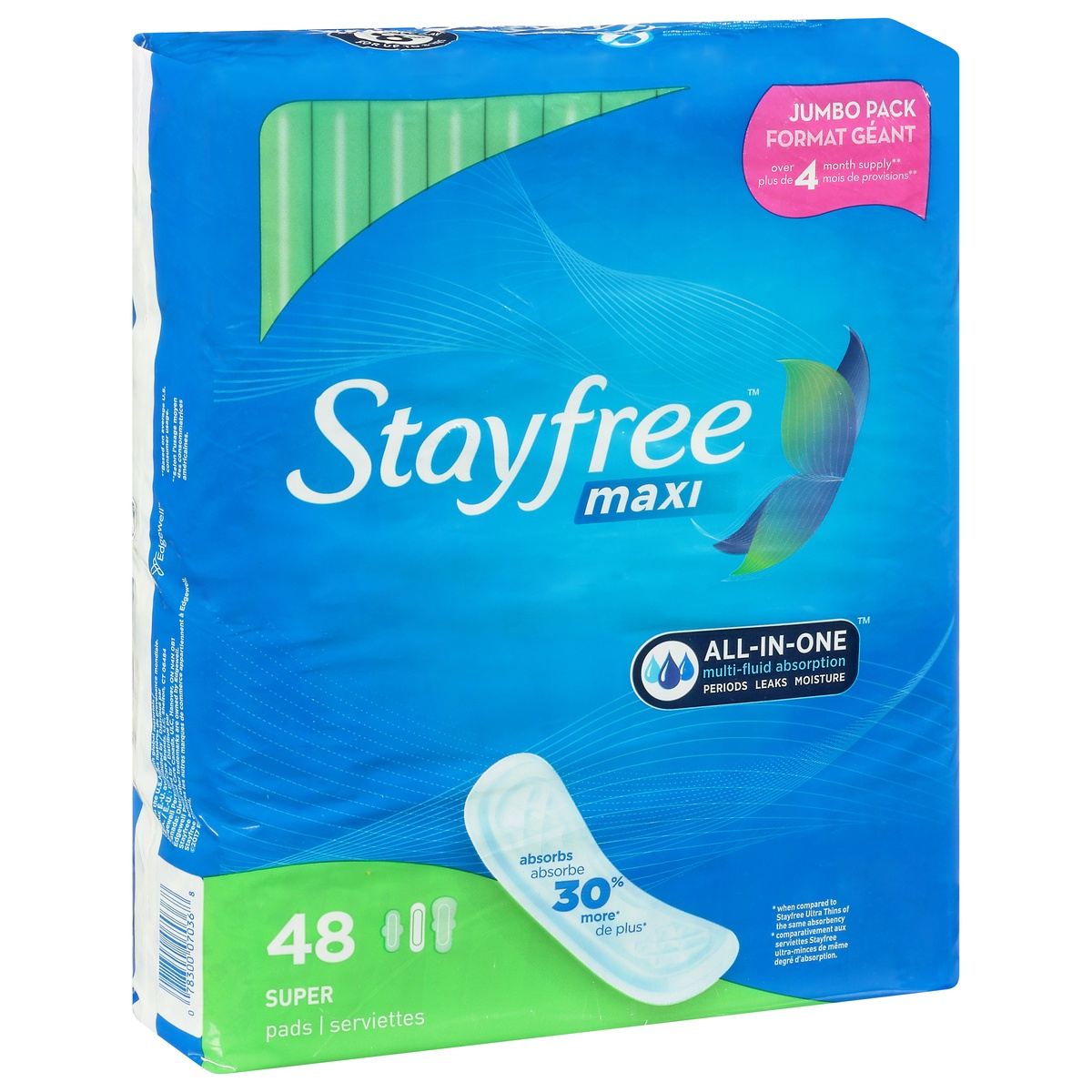 slide 2 of 9, Stayfree No Wings Maxi Super Pads, 48 ct