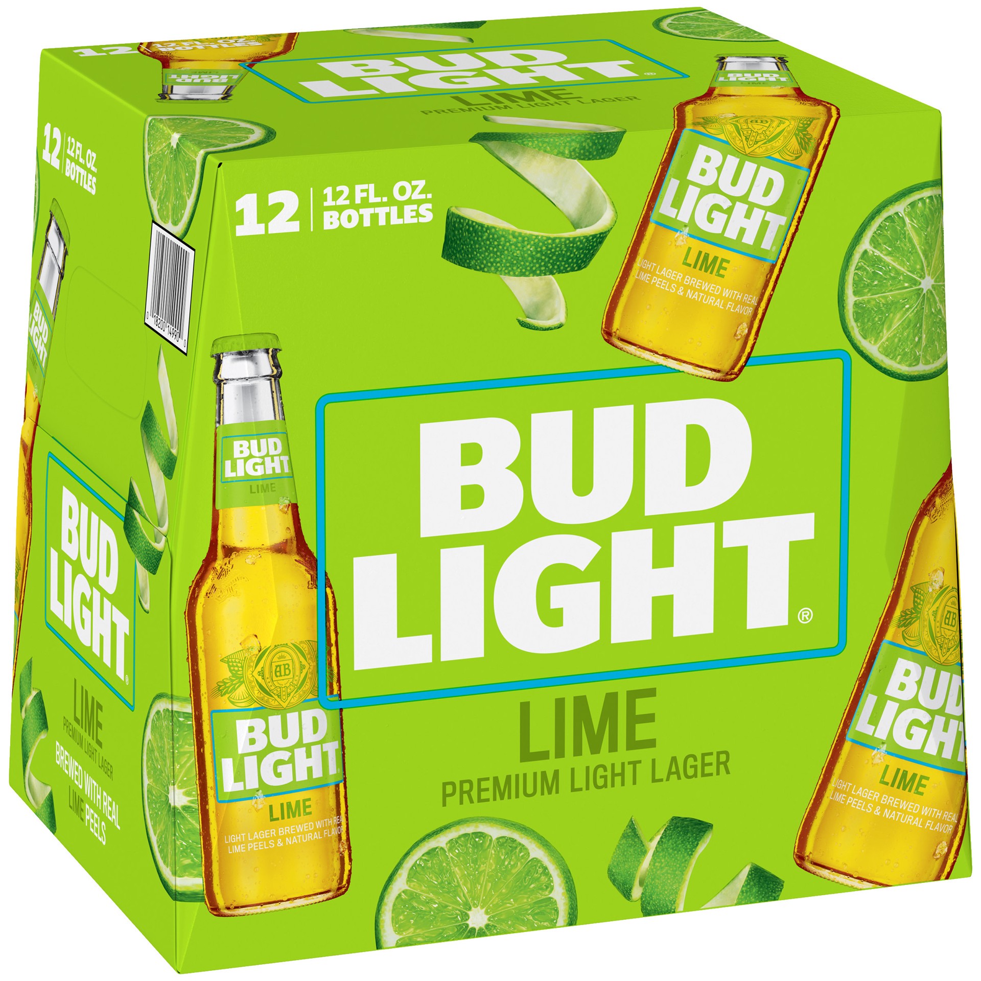 slide 1 of 16, Bud Light Lime Beer, 12 Pack Beer, 12 FL OZ Bottles, 12 fl oz