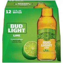 Bud Light Lime Beer, 12 Pack Beer, 12 FL OZ Bottles