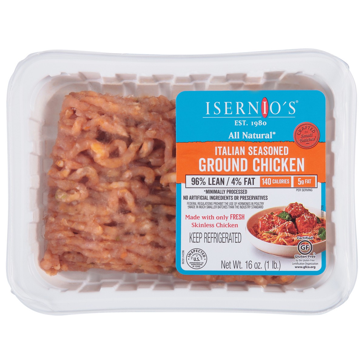 Isernio's Ground Italian Seasoned Chicken 16 oz 16 oz Shipt