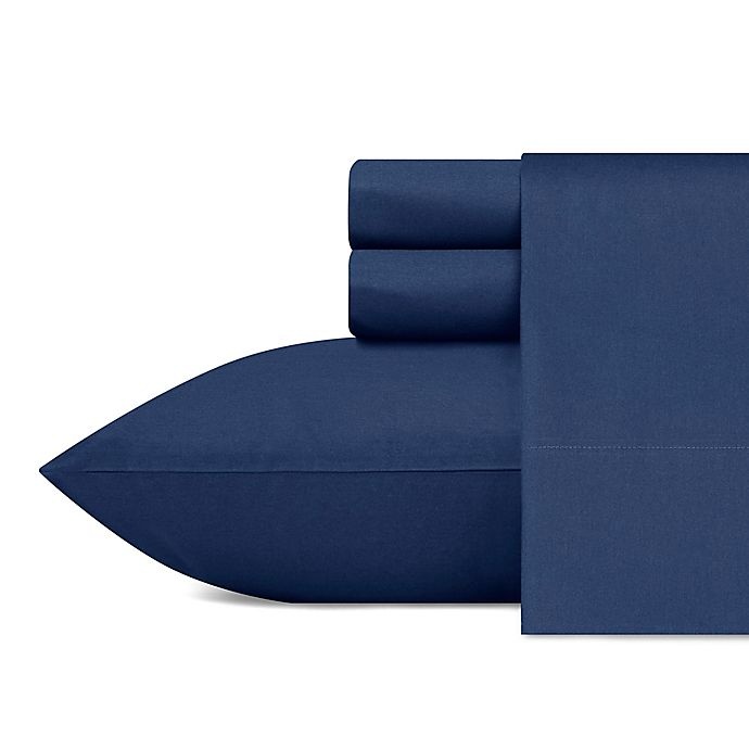 slide 1 of 2, Nautica Solid Captains Blue Twin XL Sheet Set, 1 ct