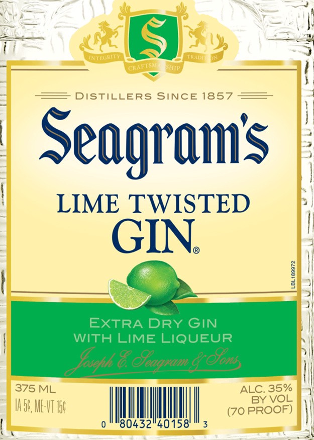 slide 3 of 8, Seagram's Seagrams Lime Twisted Gin, 375 ml