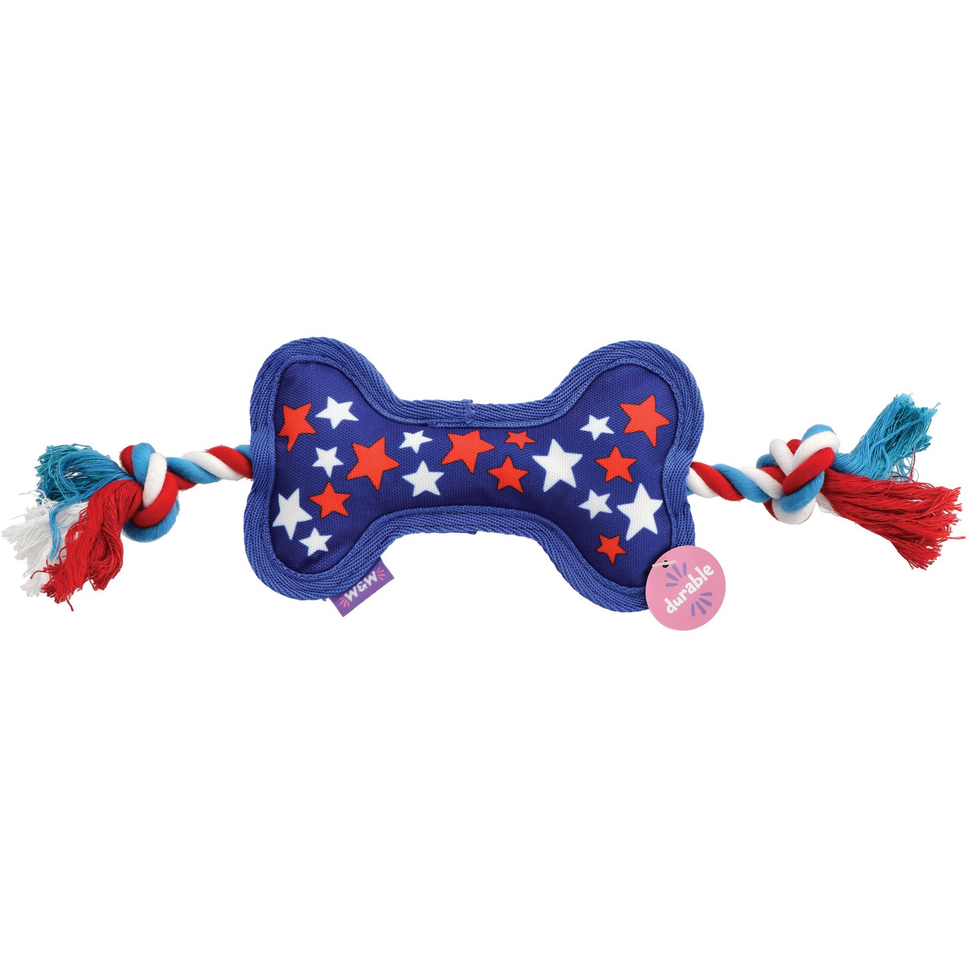 slide 1 of 1, Woof & Whiskers Patriotic Bone Plush Dog Toy, 1 ct