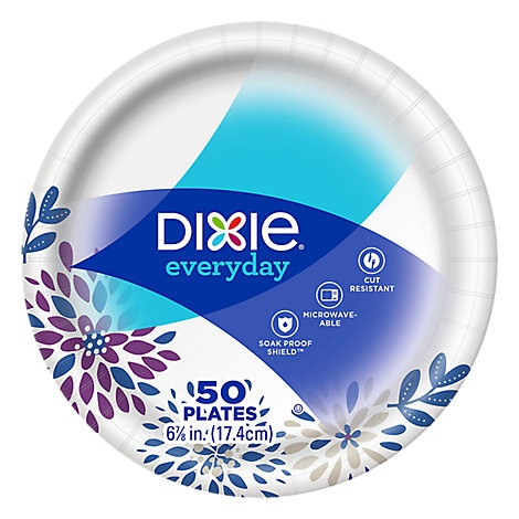 slide 1 of 1, Dixie Everyday Paper Plates Printed 6 7/8 Inch, 50 ct