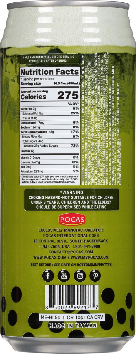 slide 5 of 9, Pocas Bble Tea Matcha - 16.5 fl oz, 16.5 fl oz