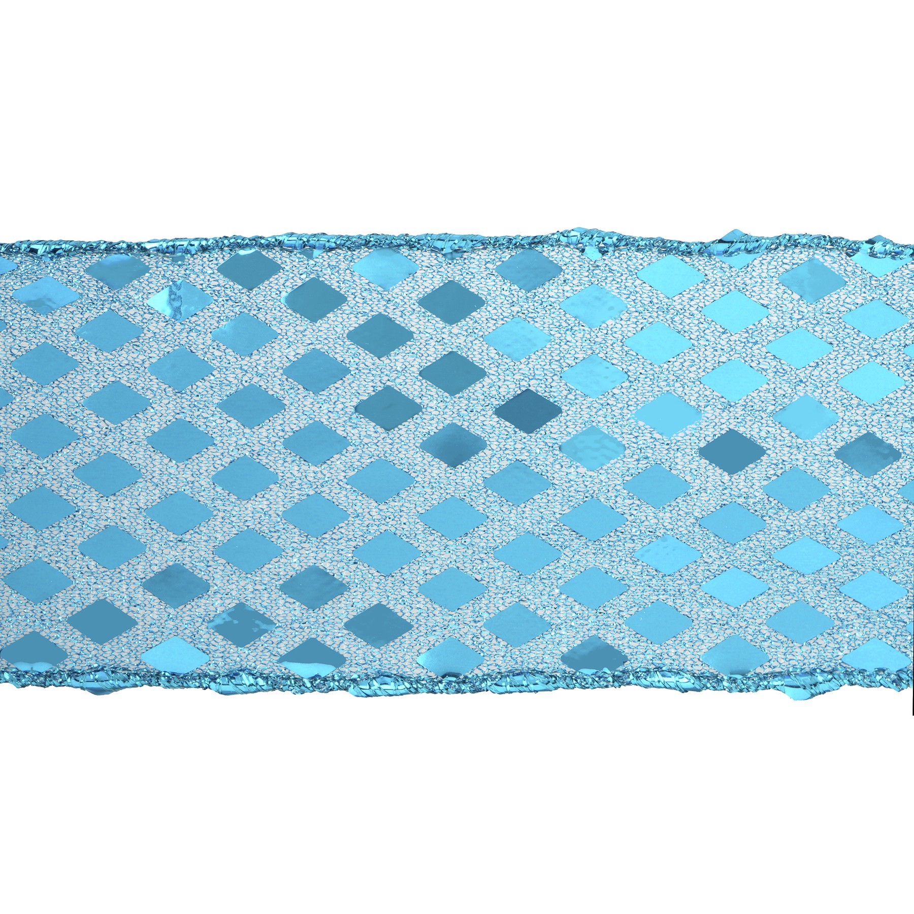 slide 3 of 3, 2.5" X 30ft. Turquoise Disco Wired Metallic Ribbon By Celebrate It, 2.5 in x 30 ft
