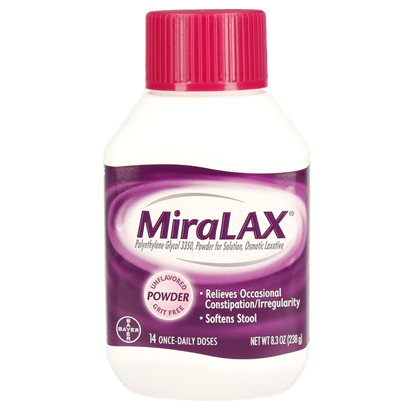 slide 1 of 1, MiraLax Laxative Powder, Polyethylene Glycol 3350, 14 Dose, 8.3 oz