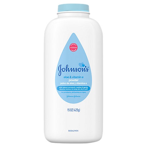 slide 1 of 1, Johnson's Johnsons Baby Powder Soothing Aloe & Vitamin E Pure Constarch, 15 oz