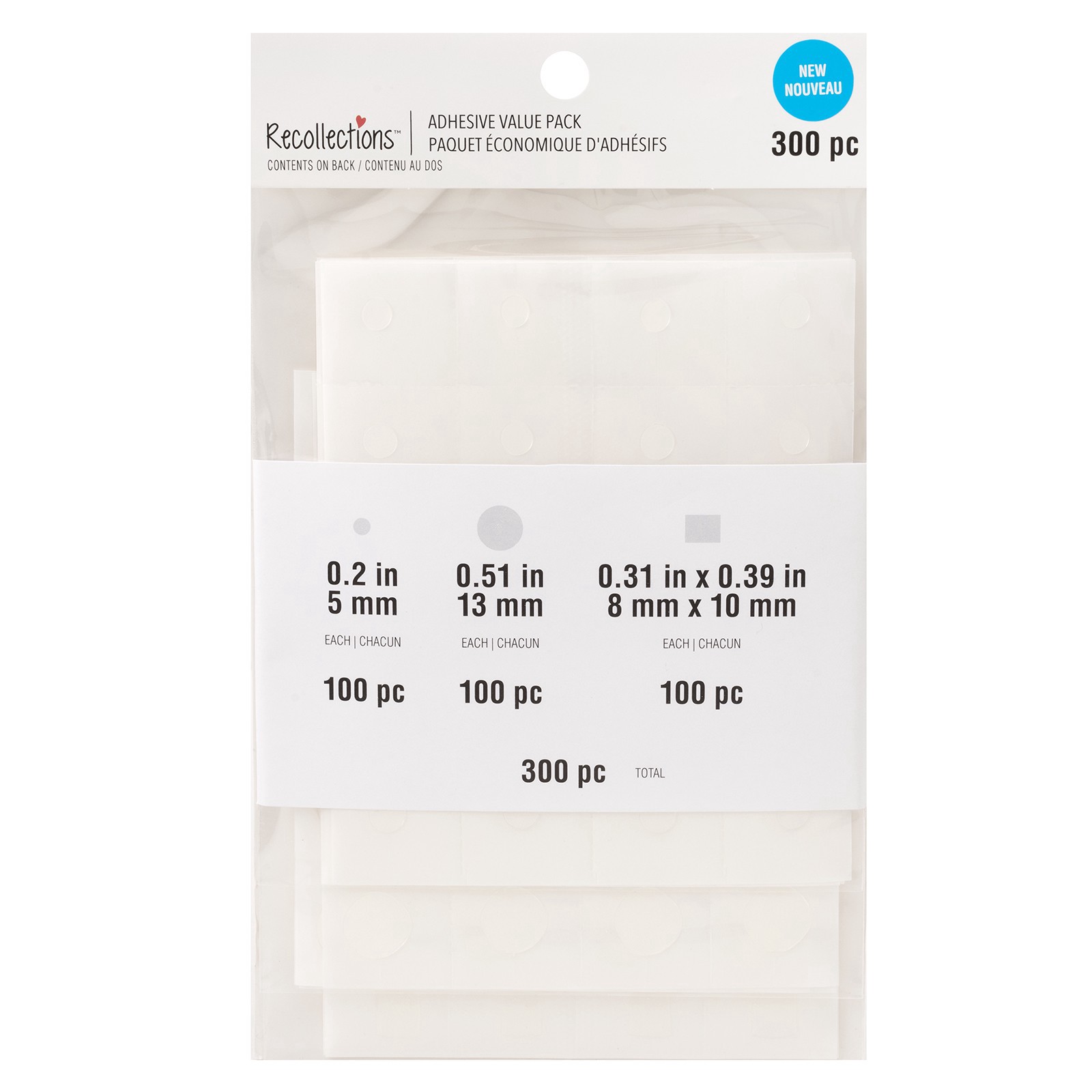 slide 5 of 5, Squares & Dots Adhesive Value Pack By Recollections, 0.31 in x 0.39 in