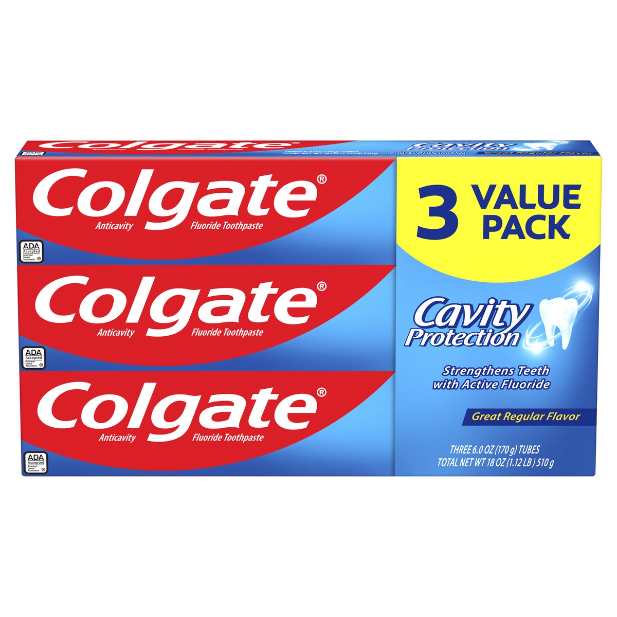 slide 1 of 5, Colgate Anticavity 3 Value Pack Great Regular Flavor Fluoride Toothpaste 3 ea, 3 ct