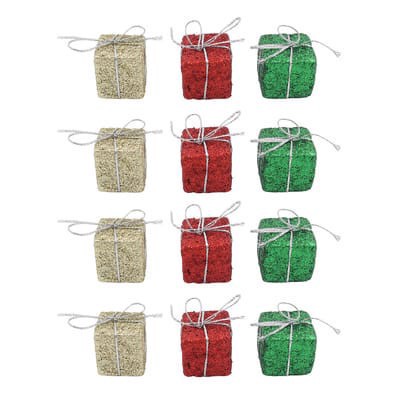 slide 1 of 5, Mini Red, Green & Gold Gift Decorations By Ashland, null