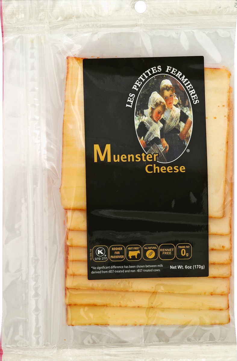 slide 2 of 3, Les Petites Fermieres Sliced Muenster Cheese, 6 oz