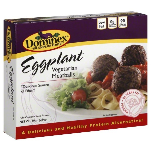 slide 1 of 1, Dominex Eggplant Vegetarian Meatballs, 10 oz