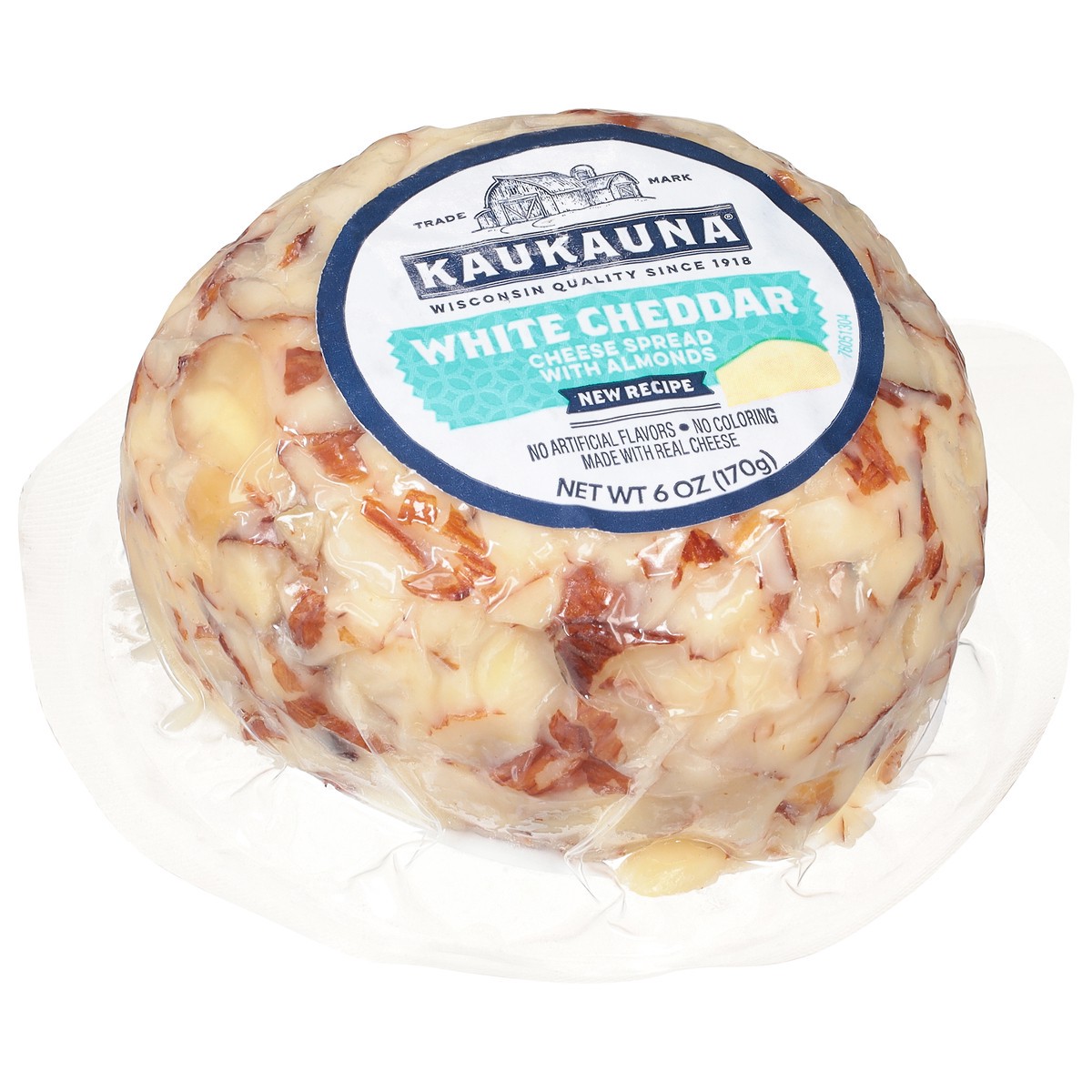 slide 2 of 9, Kaukauna Cheeseball White Cheddar Spreadable Cheese with Almonds 6 oz, 6 oz