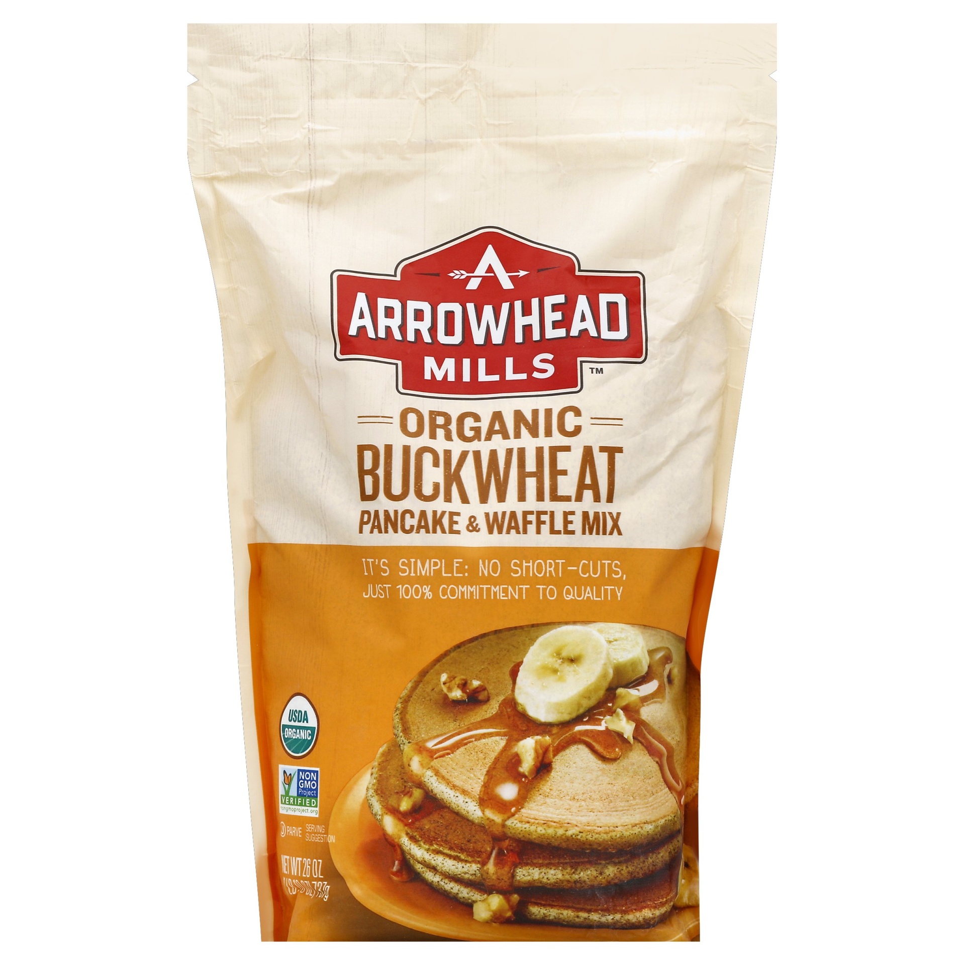 slide 1 of 1, Arrowhead Mills Organic Buckwheat Pancake & Waffle Mix, 26 oz