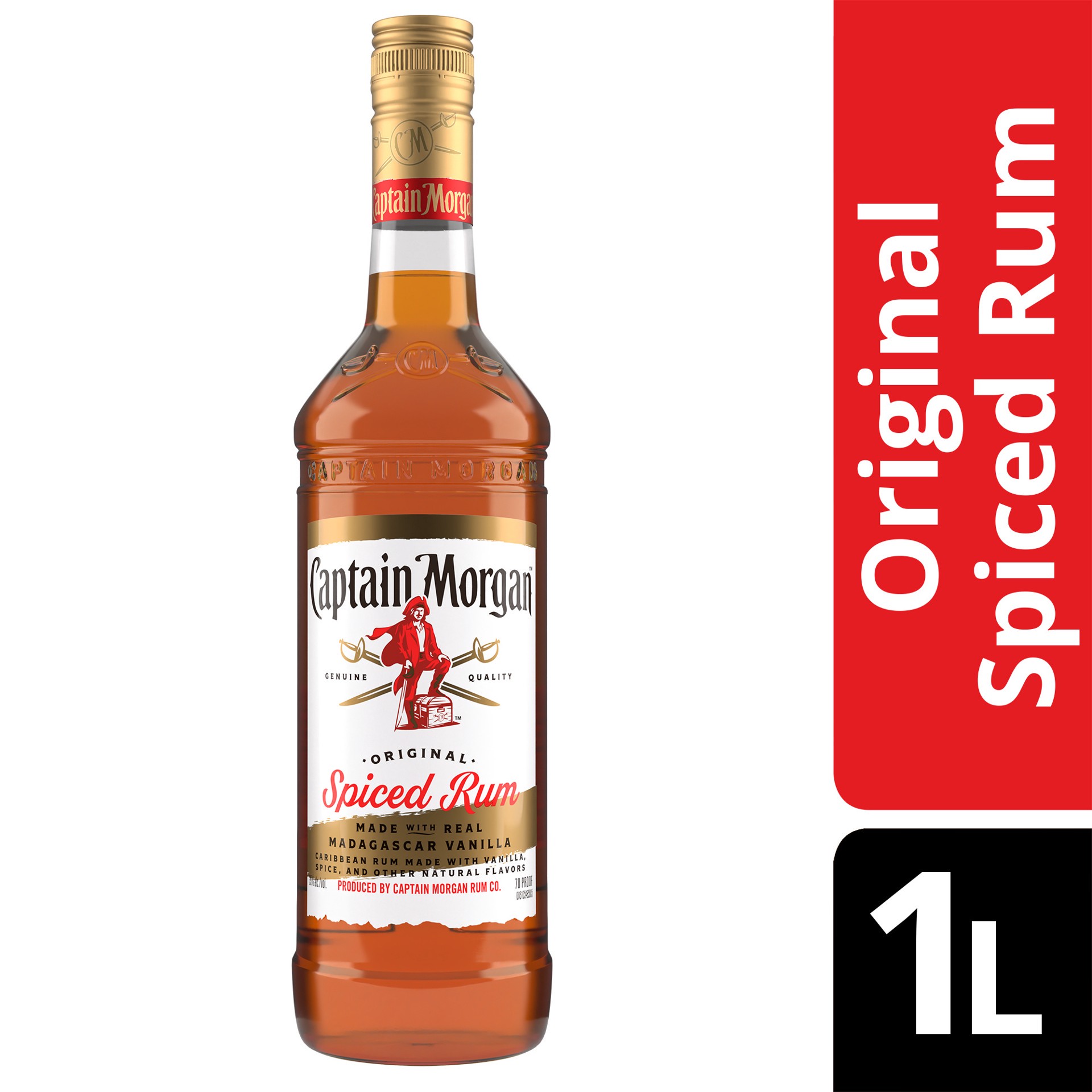 slide 4 of 5, Captain Morgan Spiced Rum, 1000 ml