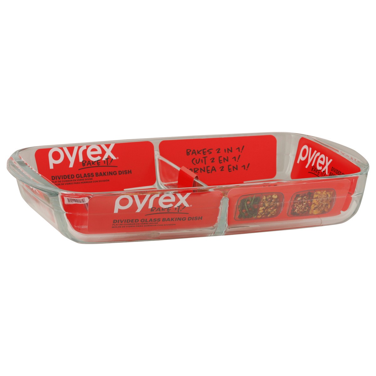 slide 8 of 11, Pyrex 8 Inch x 12 Inch 1.7 Quart Divided Glass Baking Dish 1 ea, 1 ct