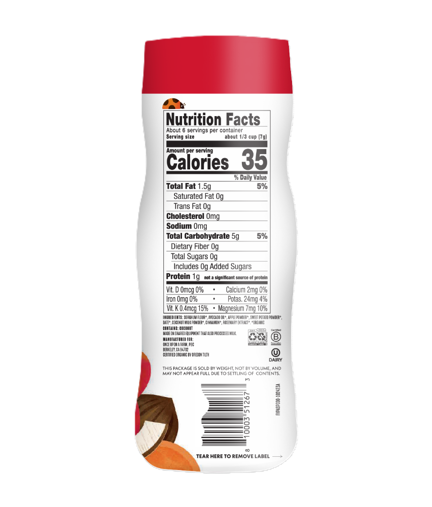 slide 2 of 3, Once Upon a Farm Organic Baby Puffs, Apple, Sweet Potato & Coconut, 1.5oz, 1.50 oz