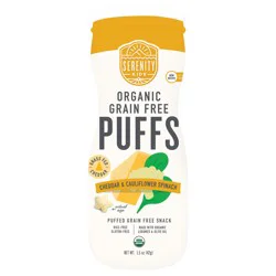 Serenity Kids Grass Fed Cheddar & Cauliflower Spinach Grain Free Puffs, 1.5oz