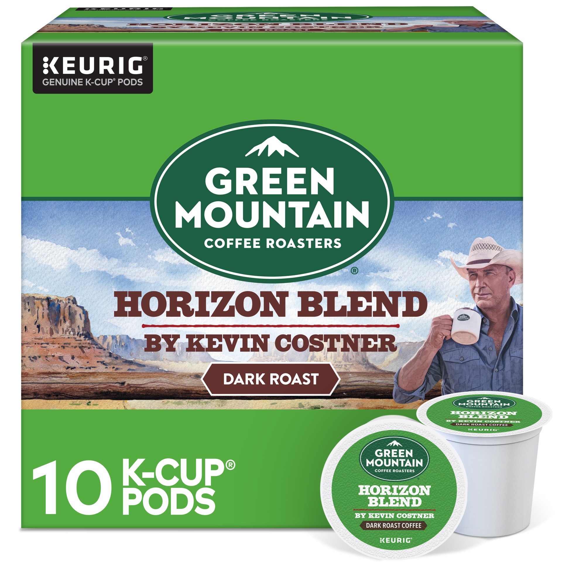 slide 1 of 6, Green Mountain Coffee Roasters Horizon Blend Coffee by Kevin Costner, Single Serve Keurig K-Cup Pod- 10 ct, 10 ct