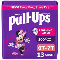 PULL UPS Pull-Ups Girls' Potty Training Pants, 6t-7t (55-75 Lbs), 13 Count