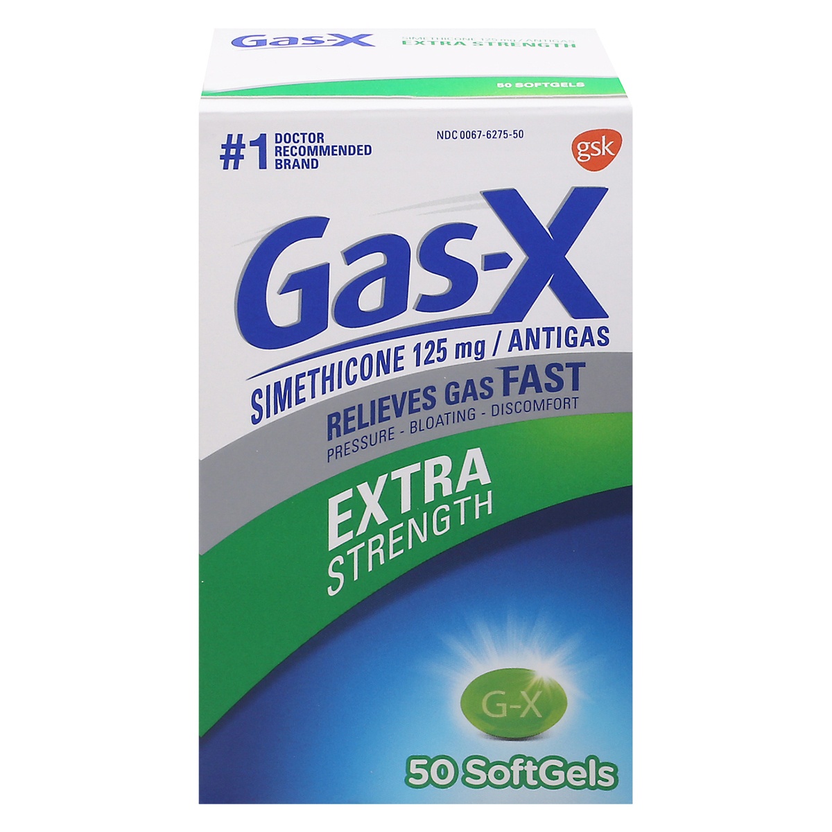 slide 1 of 6, Gas-X Extra Strength Gas Relief Softgels with Simethicone 125 mg - 50 Count, 50 ct