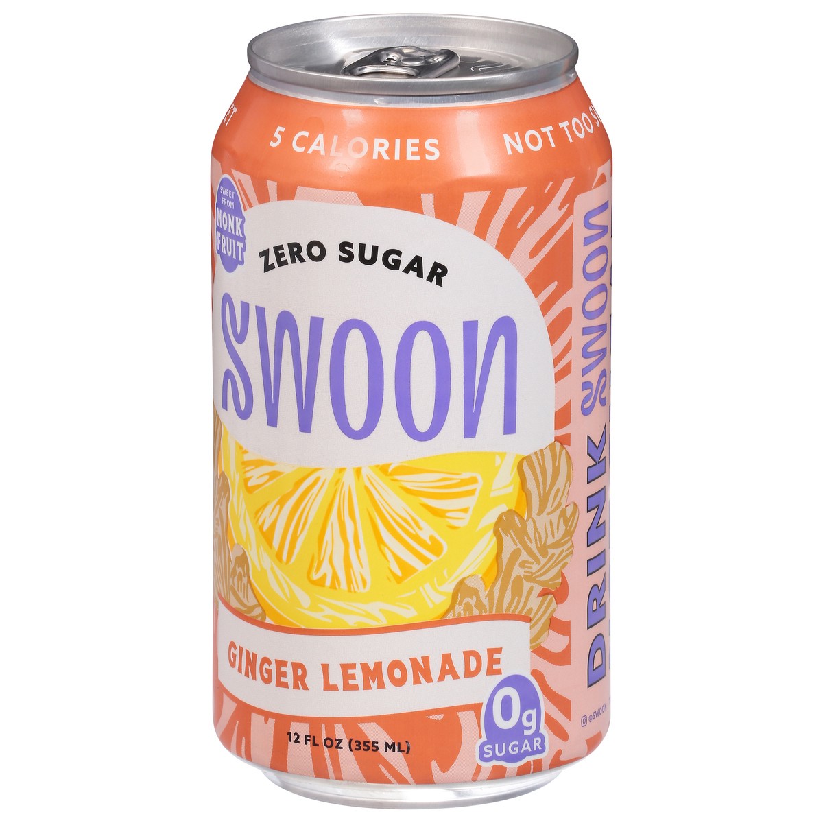 slide 5 of 14, Swoon 12oz Zero Sugar Ginger Lemonade, 12 fl oz