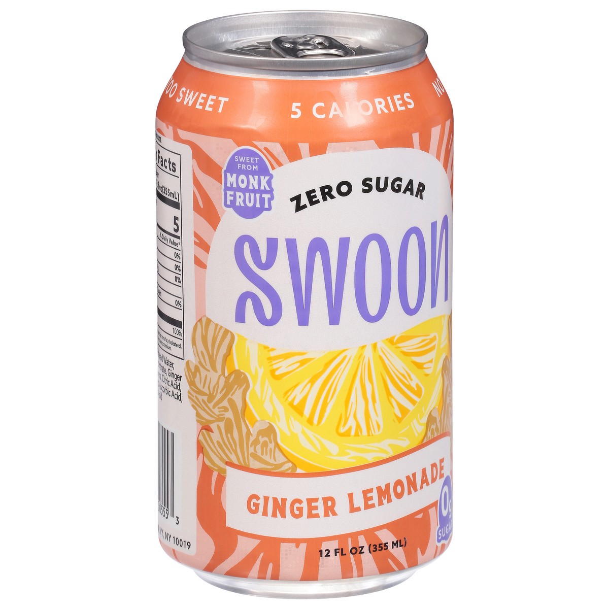 slide 13 of 14, Swoon 12oz Zero Sugar Ginger Lemonade, 12 fl oz