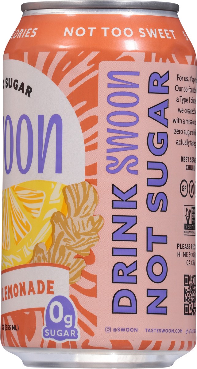 slide 7 of 14, Swoon 12oz Zero Sugar Ginger Lemonade, 12 fl oz