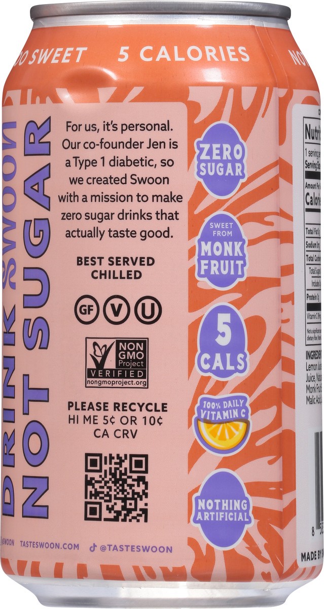 slide 3 of 14, Swoon 12oz Zero Sugar Ginger Lemonade, 12 fl oz