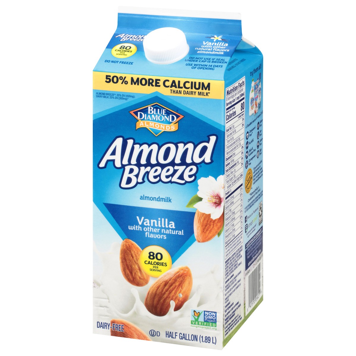slide 13 of 14, Almond Breeze Dairy-Free Vanilla Almondmilk 0.5 gl, 1/2 gal