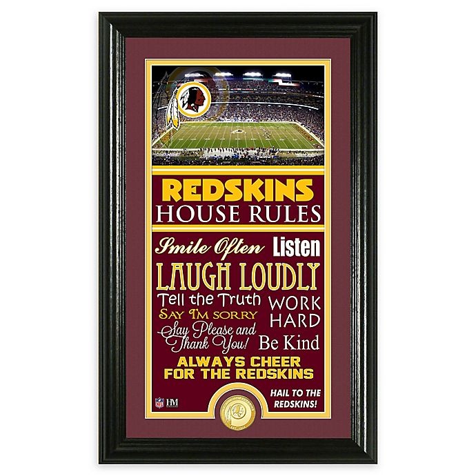 slide 1 of 1, NFL Washington Redskins House Rules Bronze Coin Photo Mint, 1 ct