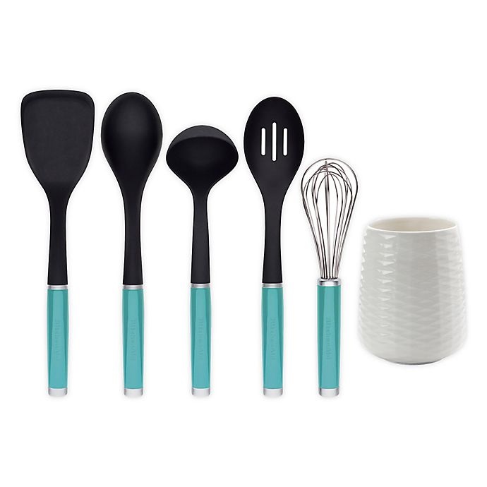 slide 1 of 2, KitchenAid Kitchen Tool and Gadget Set - Aqua, 6 ct