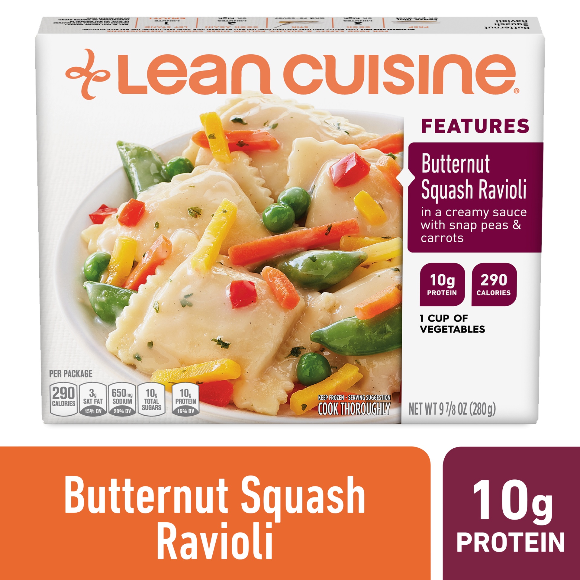 slide 1 of 9, Lean Cuisine Features Butternut Squash Ravioli Frozen Meal, 9.8 oz