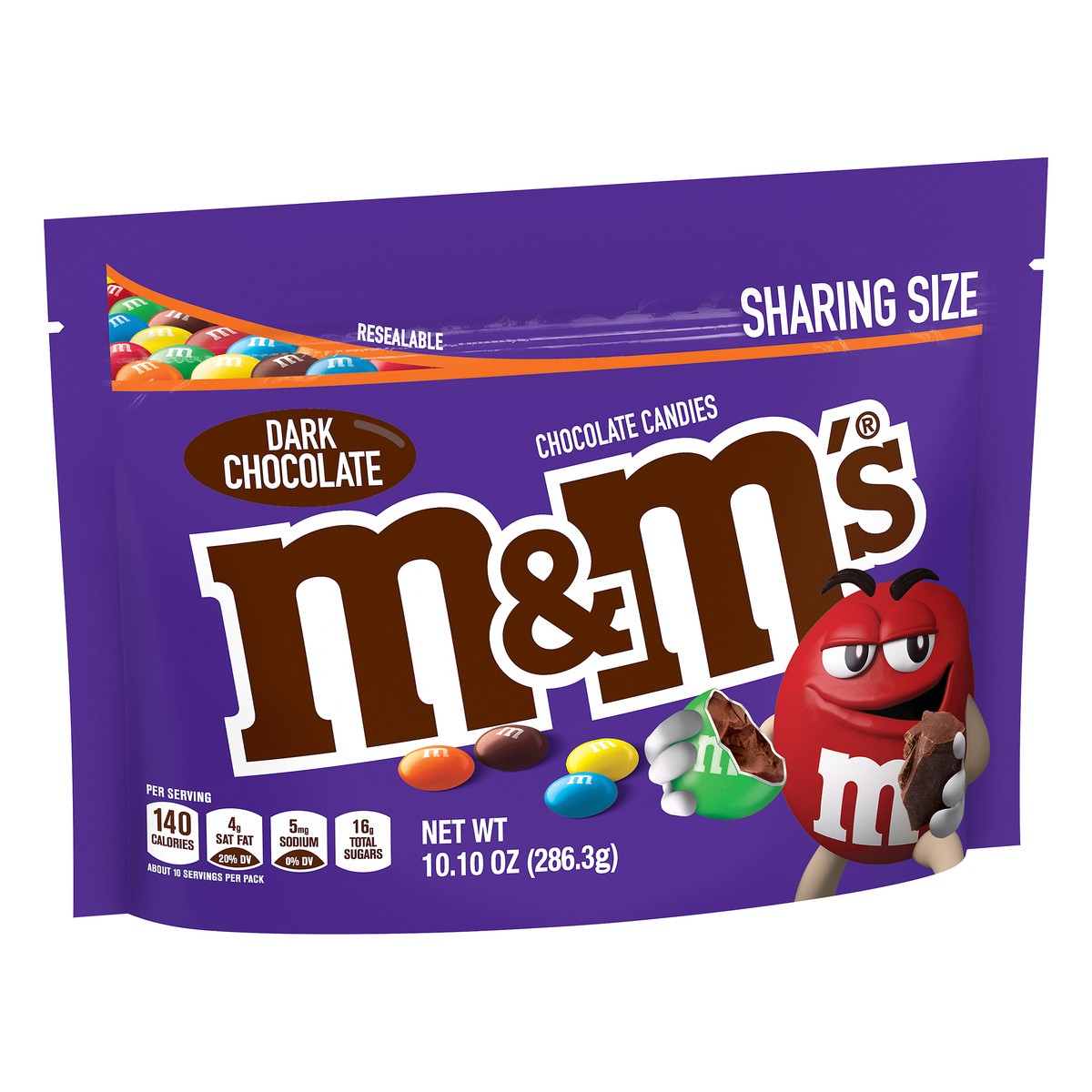 slide 4 of 7, M&M's Dark Chocolate Candy, Sharing Size, 10.1 oz Bag, 10.1 oz