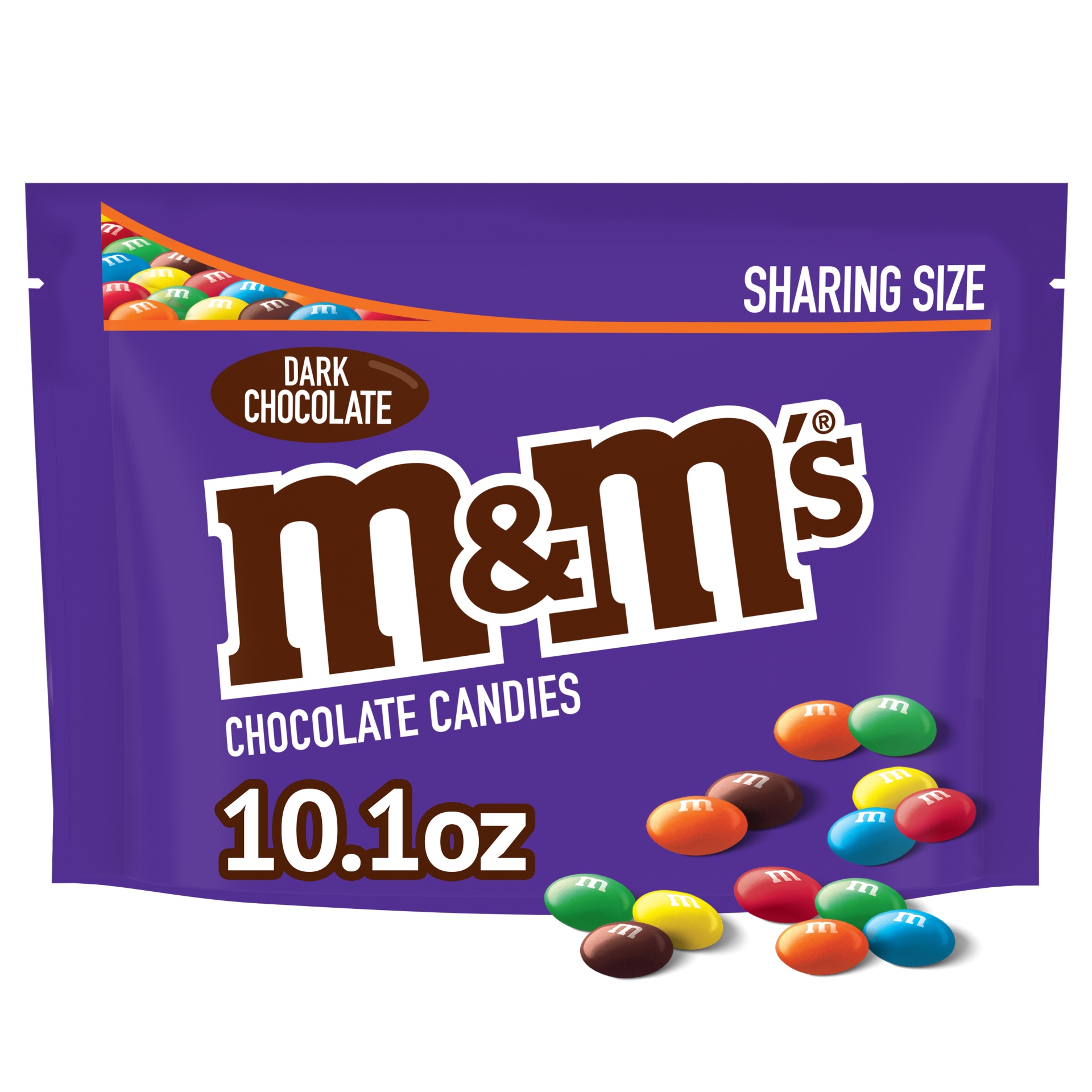 slide 1 of 7, M&M'S Dark Chocolate Candy, Sharing Size, 10.1 oz